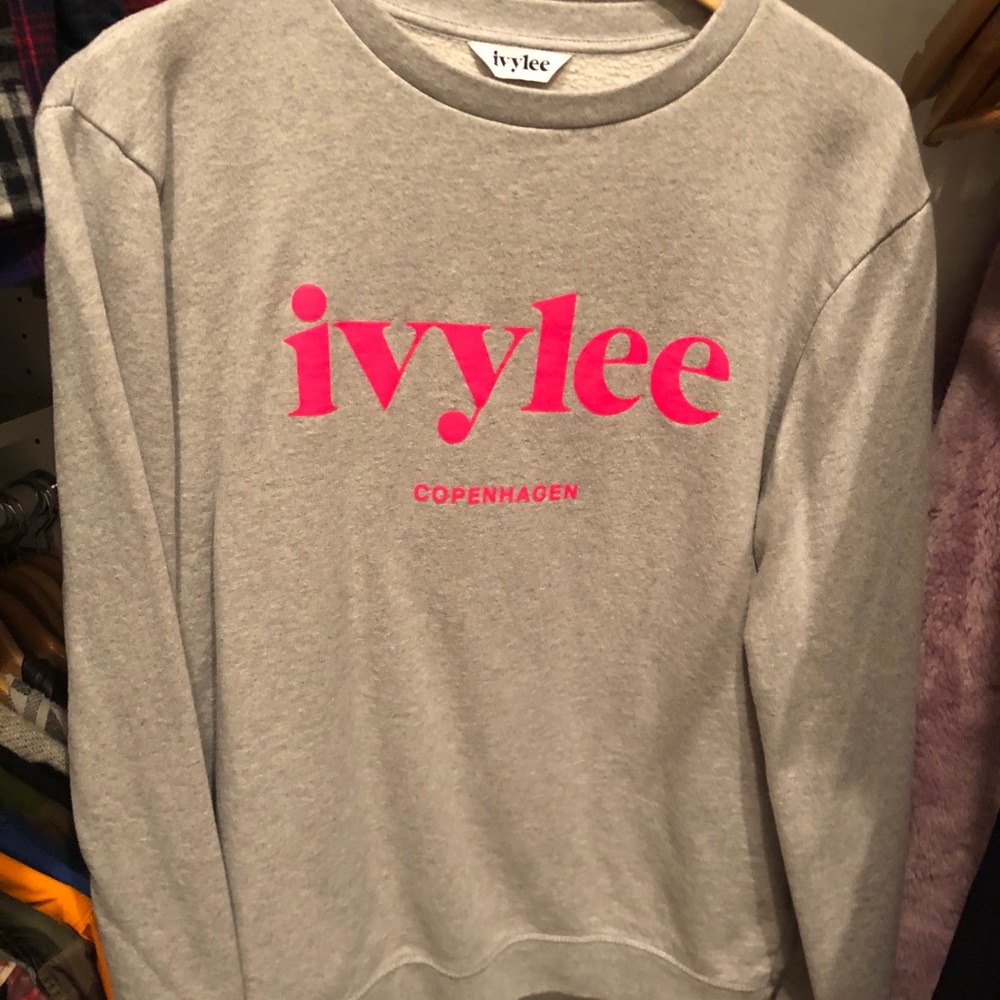 gray & neon pink ivylee Copenhagen sweatshirt sz L